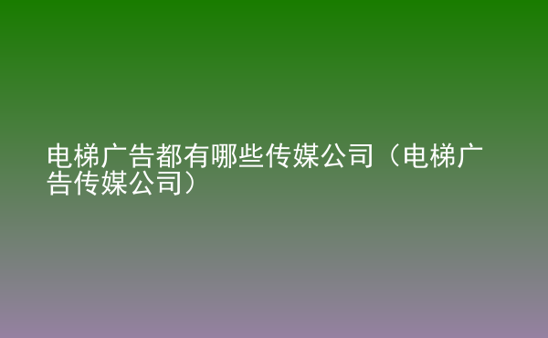  電梯廣告都有哪些傳媒公司（電梯廣告?zhèn)髅焦荆? /> </div>
                                <div   id=