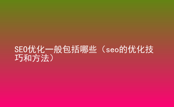  SEO優(yōu)化一般包括哪些（seo的優(yōu)化技巧和方法）