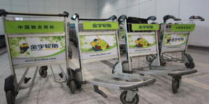 西宁曹家堡机场航站楼安检外小手推车