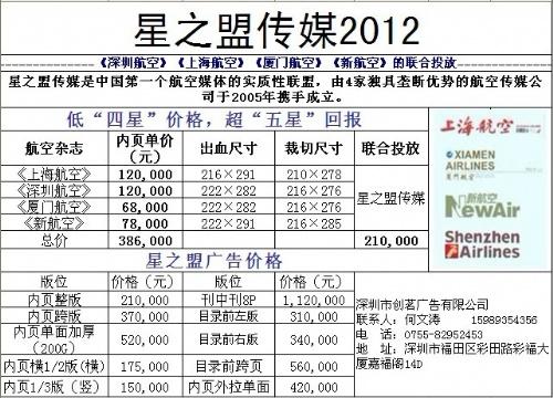  航空雜志廣告價格，航空雜志廣告價格查詢